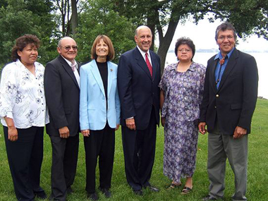 First Lady Jessica Doyle and Governor Doyle with Secretary Lorna Shawano and others